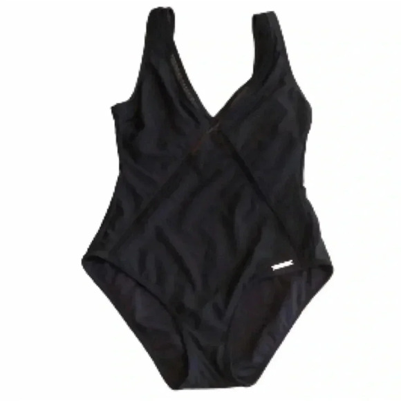 MICHAEL Michael Kors black one piece swimsuit Sz 10 New with tags - Picture 1 of 11